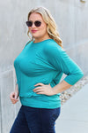 Basic Bae Full Size Round Neck Batwing Sleeve Blouse Top Trendsi   