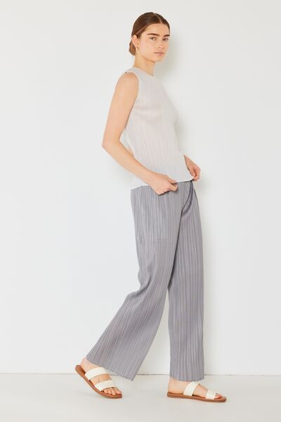 Marina West Swim Pleated Elastic-Waist Straight Pants Pants Trendsi   