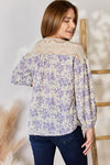 Hailey & Co Full Size Lace Detail Printed Blouse Blouse Trendsi   