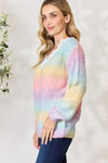 BiBi Rainbow Gradient Crochet Deetail Sweater Sweater Trendsi   