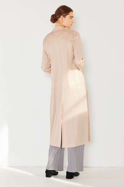 Marina West Swim Pleated Long Sleeve Cardigan Cardigan Trendsi   