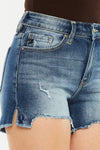 Kancan High Waist Raw Hem Denim Shorts Denim Shorts Trendsi   