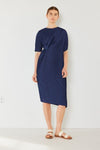 Marina West Swim Pleated Dolman Sleeve Dress Midi Dress Trendsi Navy S/M 