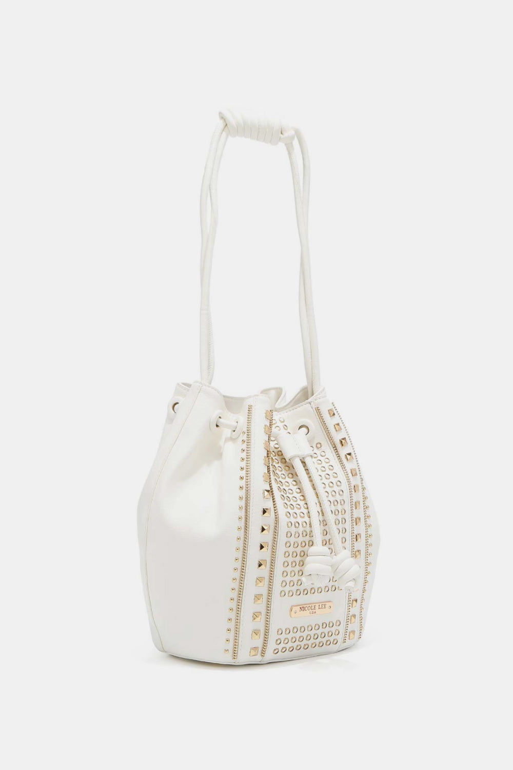 Nicole Lee USA Amy Studded Bucket Bag Handbag Trendsi   