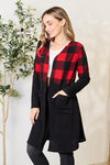 Heimish Full Size Plaid Open Front Cardigan Cardigan Trendsi   