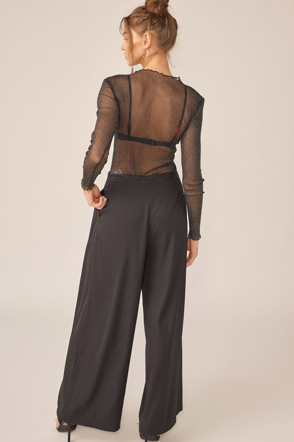 Idem Ditto Sparkling Glitter Long Sleeve Sheer Top - NeoKira Unlimited