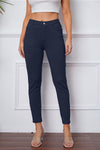 Stretchy Stitch Pants by Basic Bae Pants Trendsi Navy S 