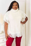 Justin Taylor Turtle Neck Fringe Poncho Ponchos Trendsi   