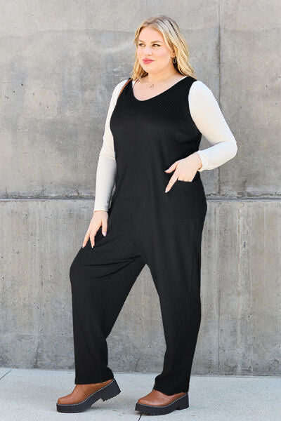 Double Take Full Size Sleeveless Straight Jumpsuit Jumpsuits Trendsi   