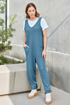 Double Take Full Size Sleeveless Straight Jumpsuit Jumpsuits Trendsi   