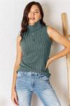 Basic Bae Full Size Ribbed Turtleneck Tank Top Trendsi French Blue S 