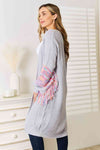 Woven Right Fringe Sleeve Dropped Shoulder Cardigan Cardigan Trendsi   