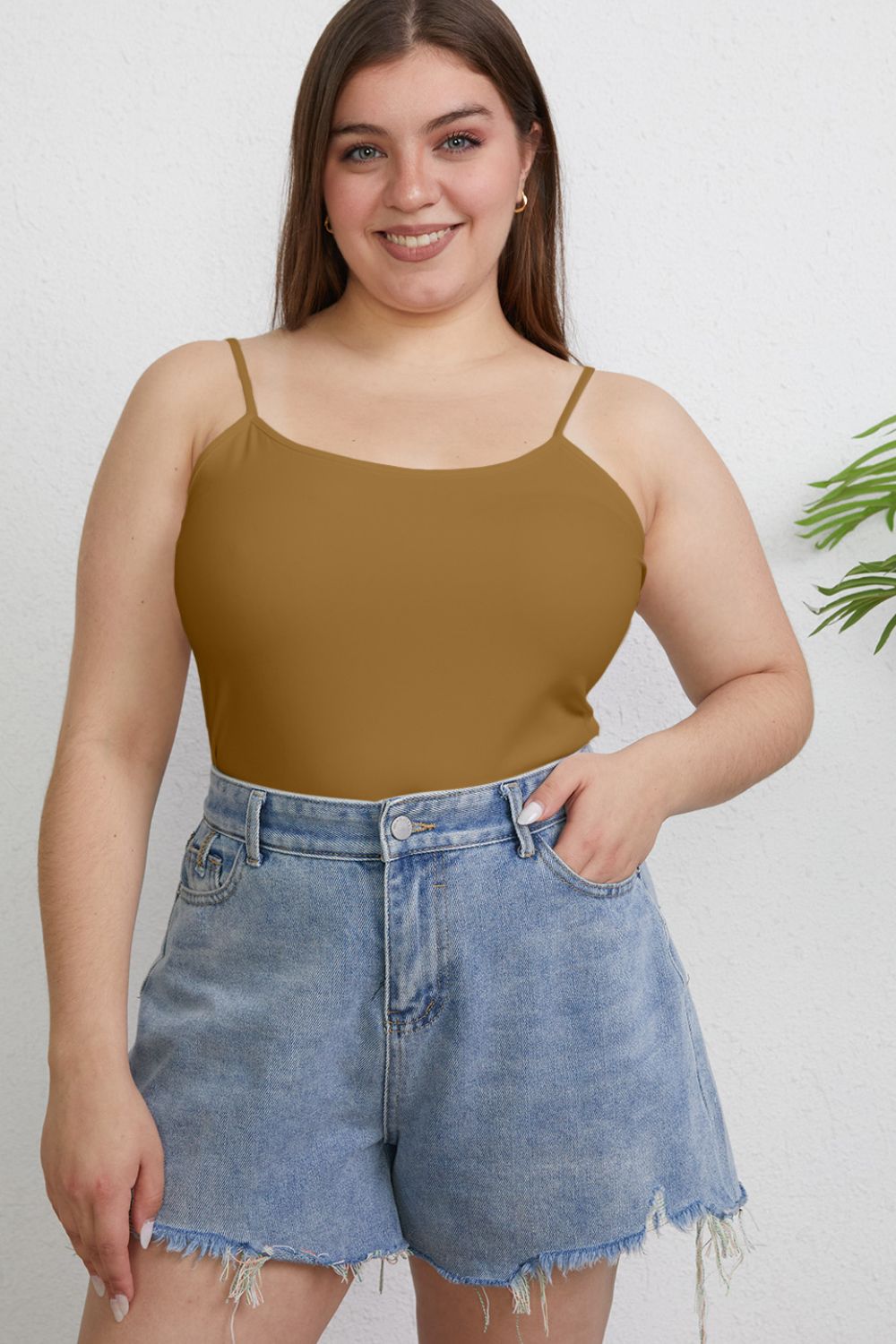 Basic Bae Full Size Round Neck Slim Cami - NeoKira Unlimited