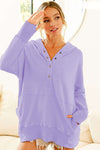 BiBi Half Snap Dropped Shoulder Hoodie Hoodie Trendsi LAVENDER S 