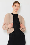 Marina West Swim Rib Pleated Puff Sleeve Bolero Cardigan Cardigan Trendsi   