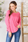 Zenana Round Neck Long Sleeve Top Top Trendsi   