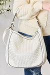 SHOMICO Weaved Vegan Leather Handbag Handbag Trendsi WHITE One Size 