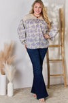 Hailey & Co Full Size Lace Detail Printed Blouse Blouse Trendsi   