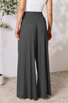 Double Take Full Size Smocked Wide Waistband Wide Leg Pants Pants Trendsi   