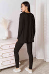 Basic Bae Full Size V-Neck Soft Rayon Long Sleeve Top and Pants Lounge Set Loungewear Trendsi   