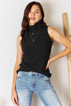 Basic Bae Full Size Ribbed Turtleneck Tank Top Trendsi Black S 