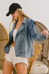 BiBi Button Up Long Sleeve Denim Jacket Jacket Trendsi   