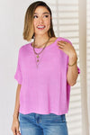 Zenana Full Size Round Neck Short Sleeve T-Shirt Top Trendsi Bright Mauve S 