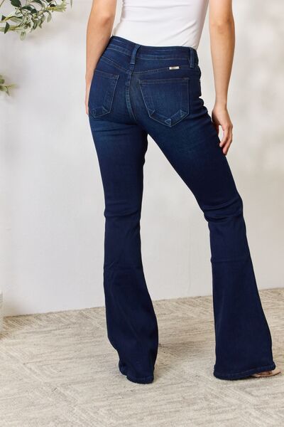 Kancan Full Size Mid Rise Flare Jeans Jeans Trendsi   