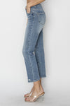 RISEN Full Size High Waist Distressed Cropped Jeans Jeans Trendsi   