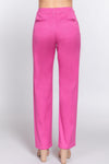 ACTIVE BASIC High Waist Straight Twill Pants Pants Trendsi   