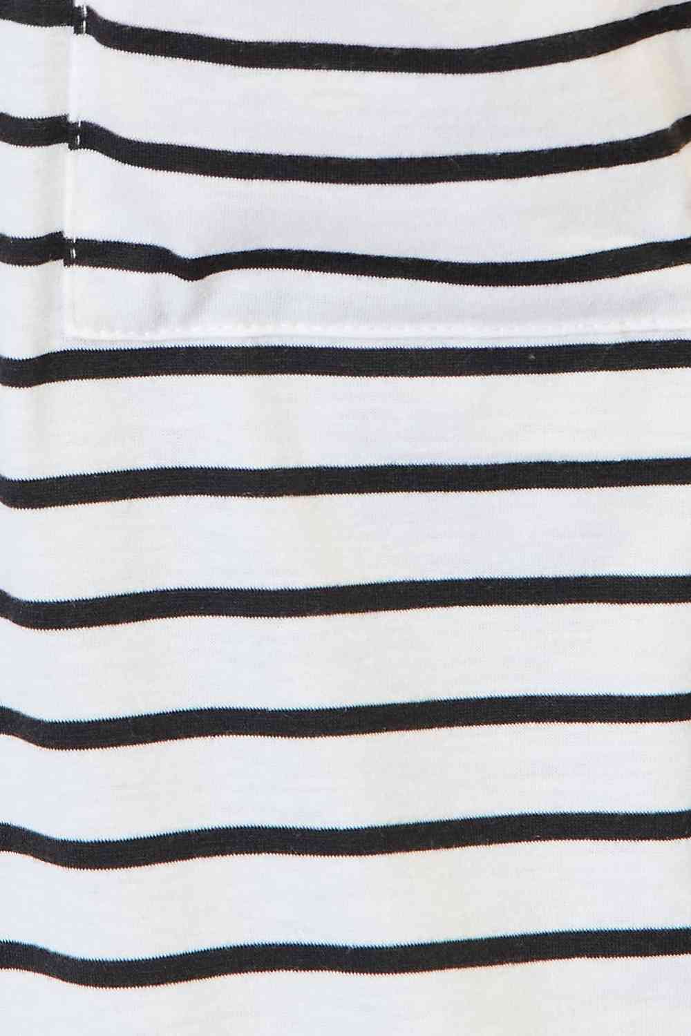 Double Take Striped Open Front Longline Cardigan - NeoKira Unlimited