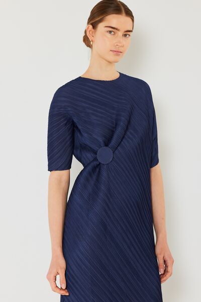 Marina West Swim Pleated Dolman Sleeve Dress Midi Dress Trendsi   