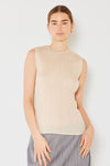 Marina West Swim Pleated Sleeveless Crewneck Tank Tank Top Trendsi Beige S/M 