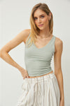 Be Cool V-Neck Wide Strap Tank Tank Top Trendsi   