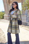 Double Take Full Size Plaid Button Up Lapel Collar Coat Coat Trendsi   