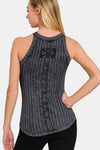 Zenana Ribbed Grecian Neck Tank Tank Top Trendsi   