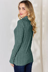 Basic Bae Full Size Ribbed Mock Neck Long Sleeve T-Shirt Top Trendsi   