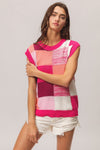 BiBi Color Block Round Neck Sweater Vest Sweater Vest Trendsi   