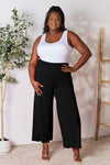 Double Take Full Size Smocked Wide Waistband Wide Leg Pants Pants Trendsi   