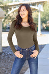 Basic Bae Full Size Round Neck Long Sleeve Bodysuit Top Trendsi   