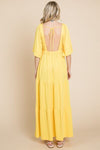 Culture Code Backless Plunge Half Sleeve Tiered Dress Maxi Dress Trendsi   