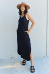 Ninexis Good Energy Full Size Cami Side Slit Maxi Dress in Black Maxi Dress Trendsi   