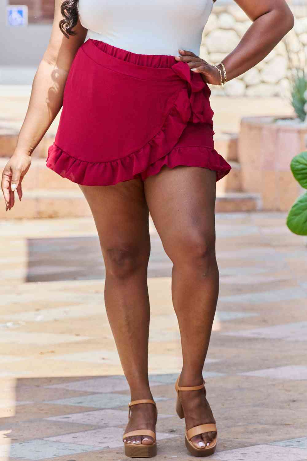 GeeGee Remember Me Plus Size Ruffled Hem Skort - NeoKira Unlimited