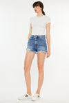 Kancan Distressed Raw Hem High Waist Denim Shorts Denim Shorts Trendsi   