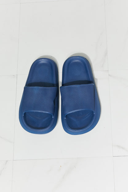 Arms Around Me Open Toe Slide in Navy Slides Trendsi   