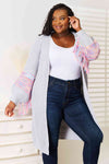 Woven Right Fringe Sleeve Dropped Shoulder Cardigan Cardigan Trendsi   