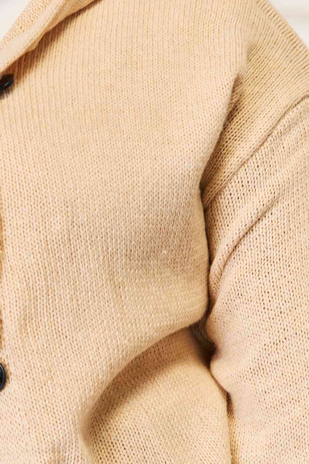 Woven Right Button-Down Long Sleeve Hooded Sweater - NeoKira Unlimited