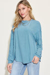 Basic Bae Full Size Ribbed Round Neck Long Sleeve T-Shirt Top Trendsi   