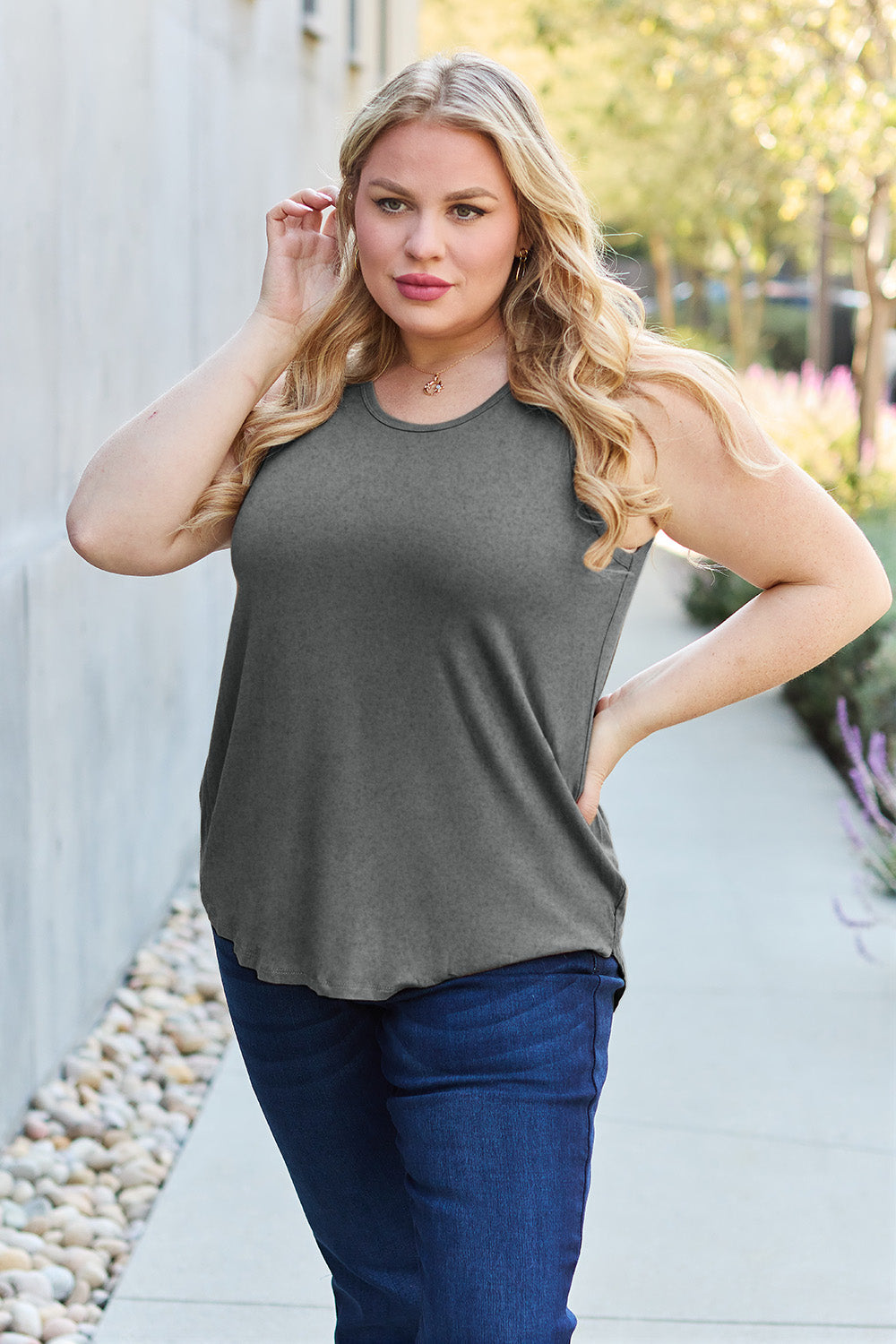 Basic Bae Full Size Round Neck Tank - NeoKira Unlimited