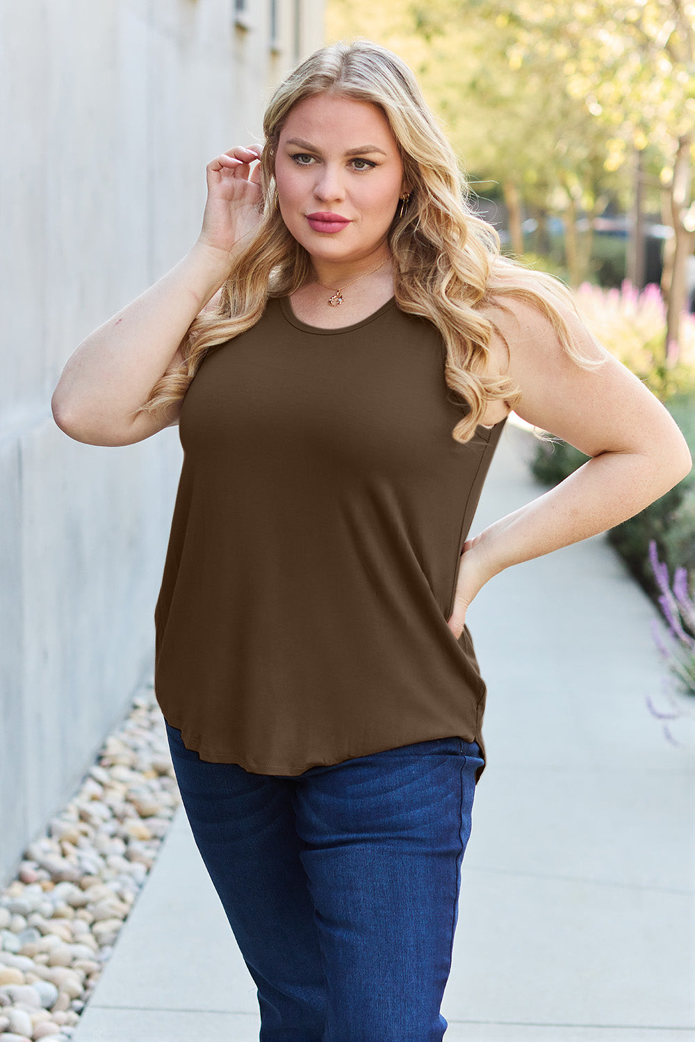 Basic Bae Full Size Round Neck Tank Tank Top Trendsi   